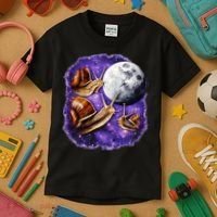 Yearning Snails In Space Moon Kids T-Shirt thumb 3