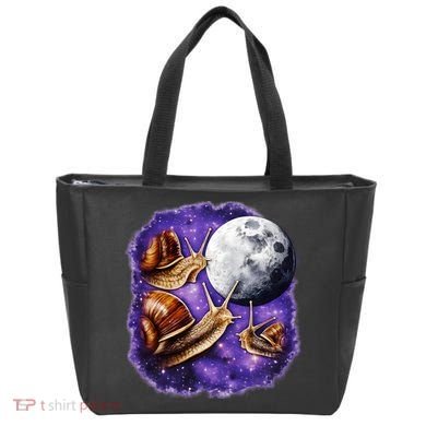 Yearning Snails In Space Moon Tote Bag