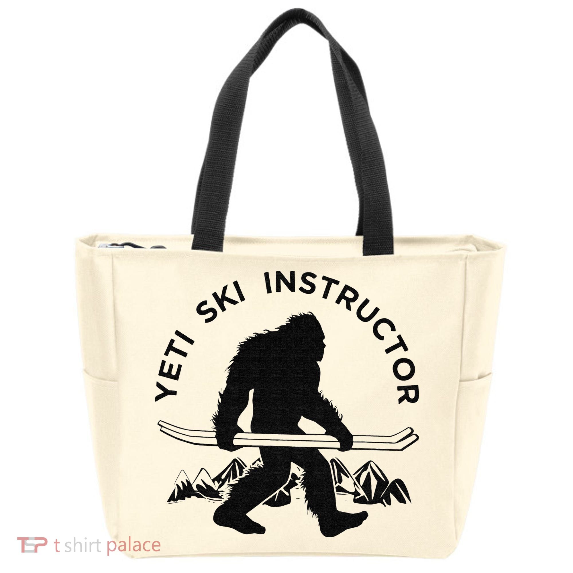 Yeti Ski Instructor Mountain Ape Snowman Skiin Tote Bag