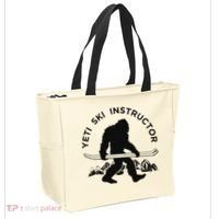 Yeti Ski Instructor Mountain Ape Snowman Skiin Tote Bag thumb 2