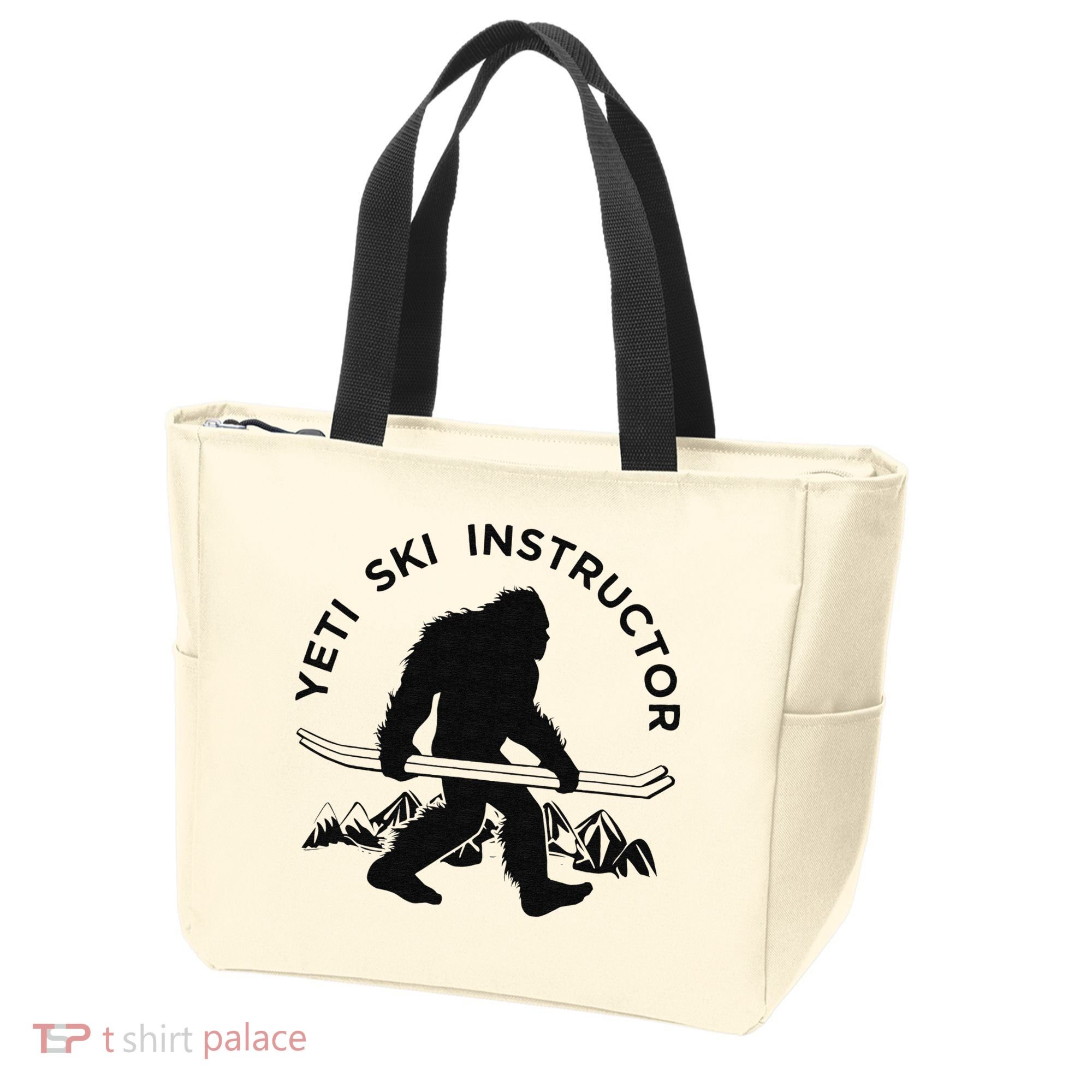 Yeti Ski Instructor Mountain Ape Snowman Skiin Tote Bag