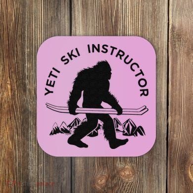 Yeti Ski Instructor Mountain Ape Snowman Skiin Coaster