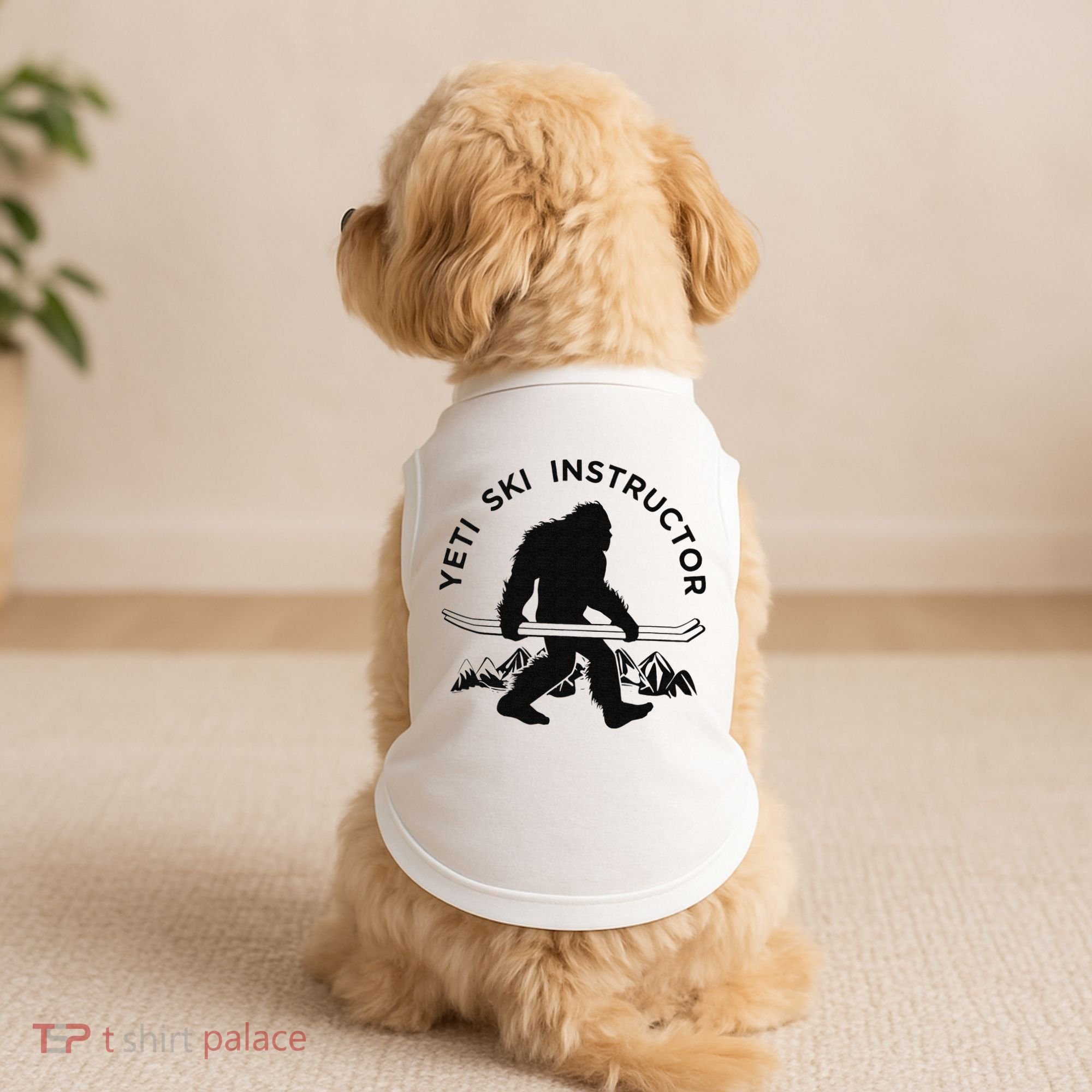 Yeti Ski Instructor Mountain Ape Snowman Skiin Doggie Tank
