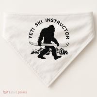 Yeti Ski Instructor Mountain Ape Snowman Skiin USA-Made Doggie Bandana thumb 0
