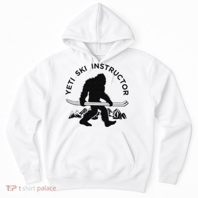 Yeti Ski Instructor Mountain Ape Snowman Skiin Hoodie