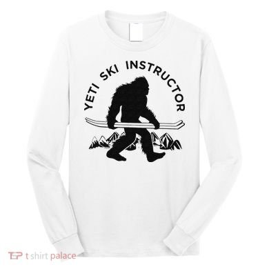 Yeti Ski Instructor Mountain Ape Snowman Skiin Long Sleeve Shirt
