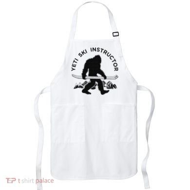Yeti Ski Instructor Mountain Ape Snowman Skiin Apron