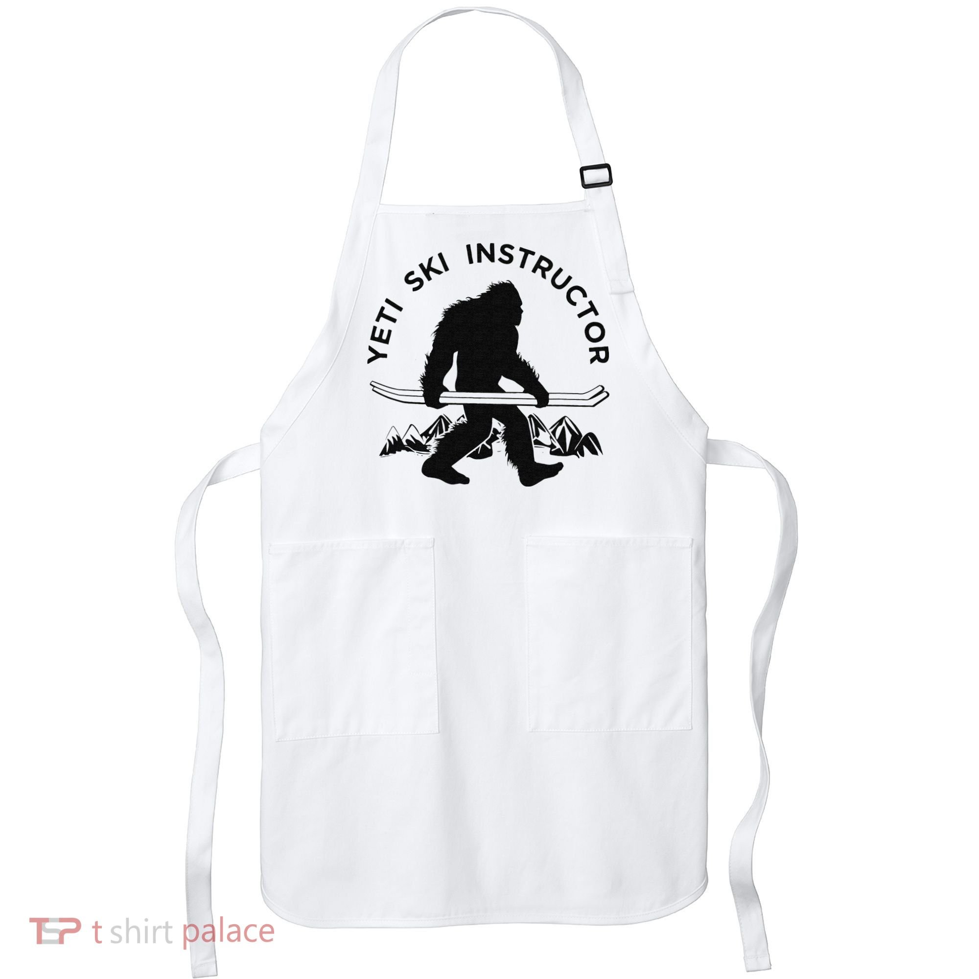 Yeti Ski Instructor Mountain Ape Snowman Skiin Apron
