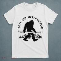 Yeti Ski Instructor Mountain Ape Snowman Skiin T-Shirt thumb 5