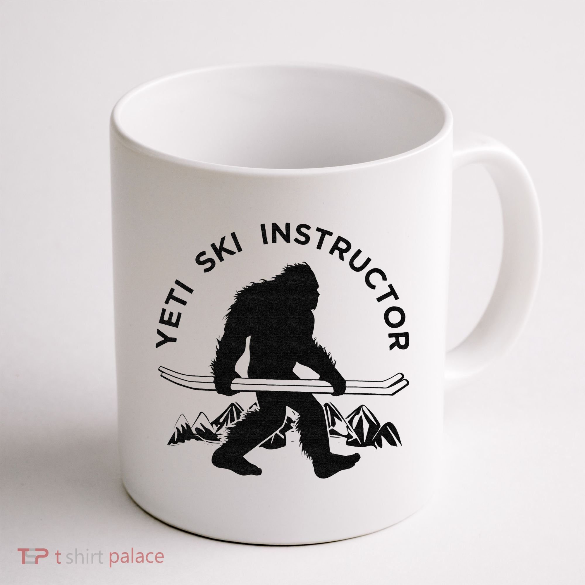 Yeti Ski Instructor Mountain Ape Snowman Skiin Coffee Mug
