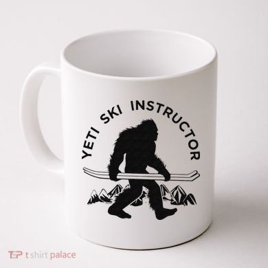 Yeti Ski Instructor Mountain Ape Snowman Skiin Coffee Mug
