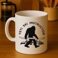 Yeti Ski Instructor Mountain Ape Snowman Skiin Coffee Mug thumb 4