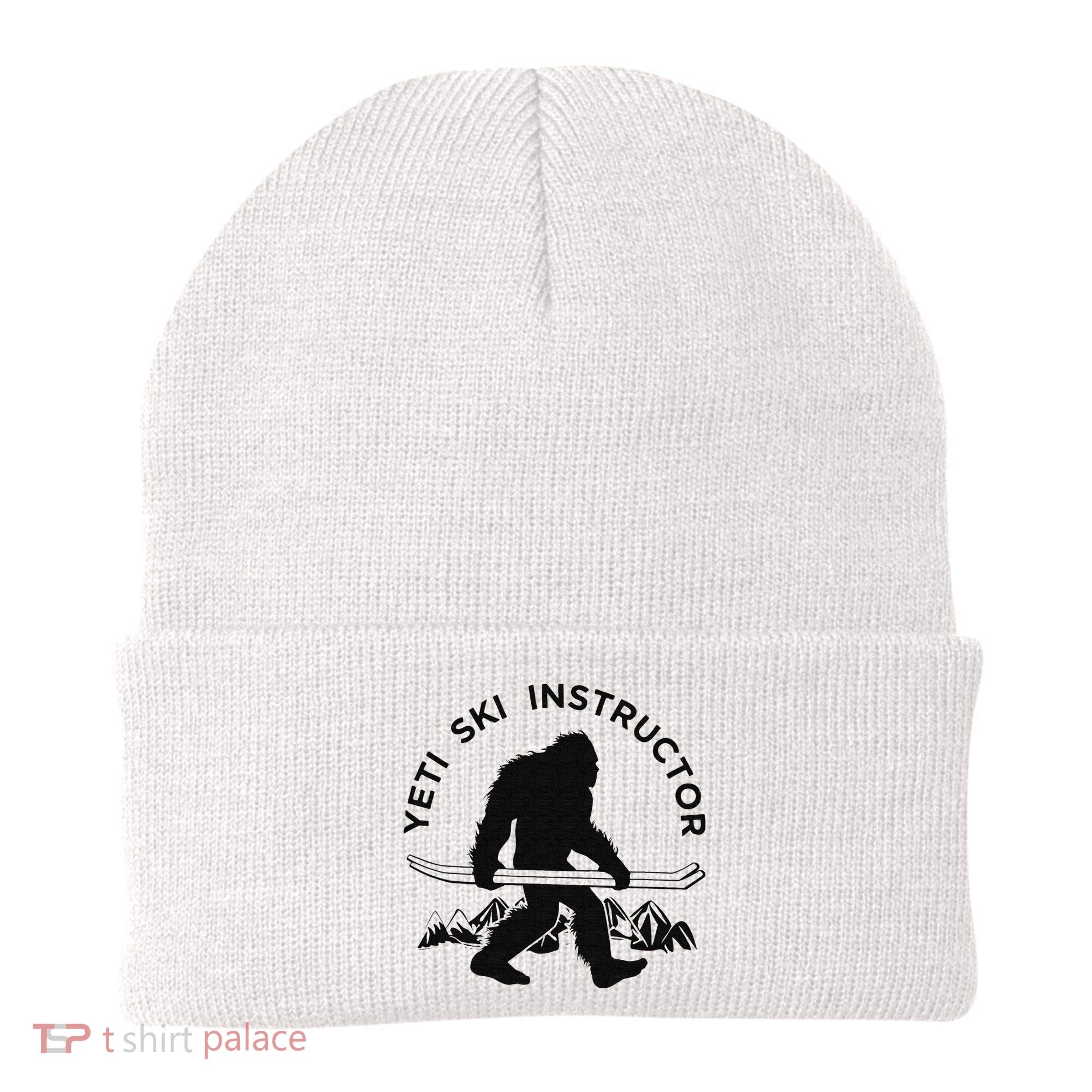 Yeti Ski Instructor Mountain Ape Snowman Skiin Beanie