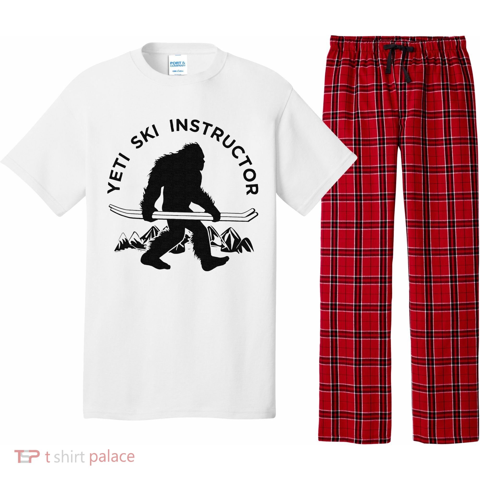 Yeti Ski Instructor Mountain Ape Snowman Skiin Pajama Set