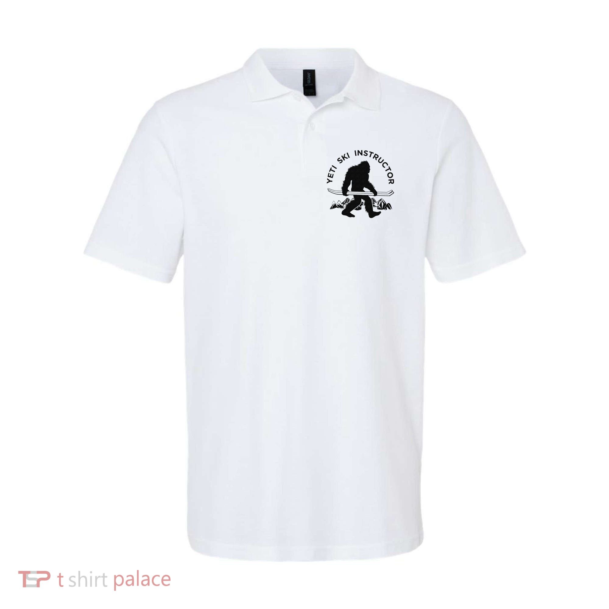 Yeti Ski Instructor Mountain Ape Snowman Skiin Polo