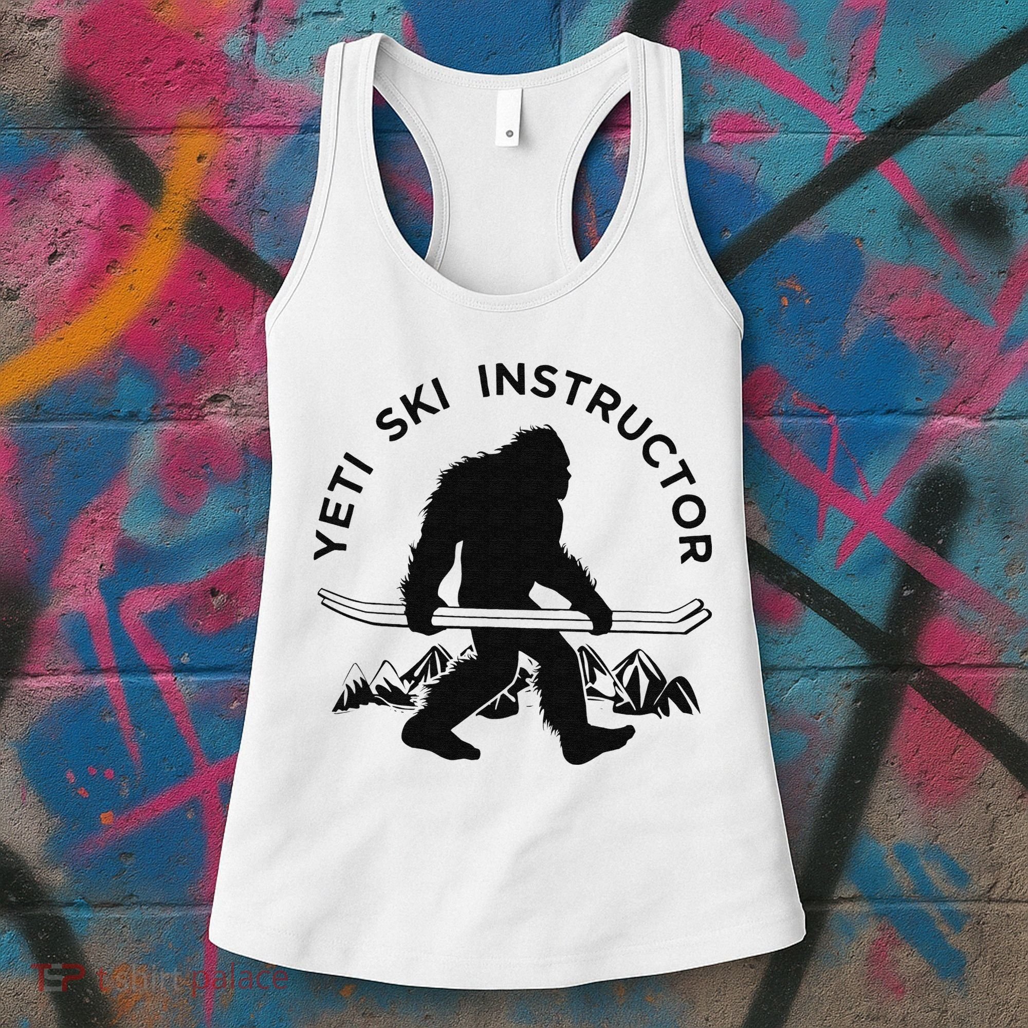 Yeti Ski Instructor Mountain Ape Snowman Skiin Women's Tank Top