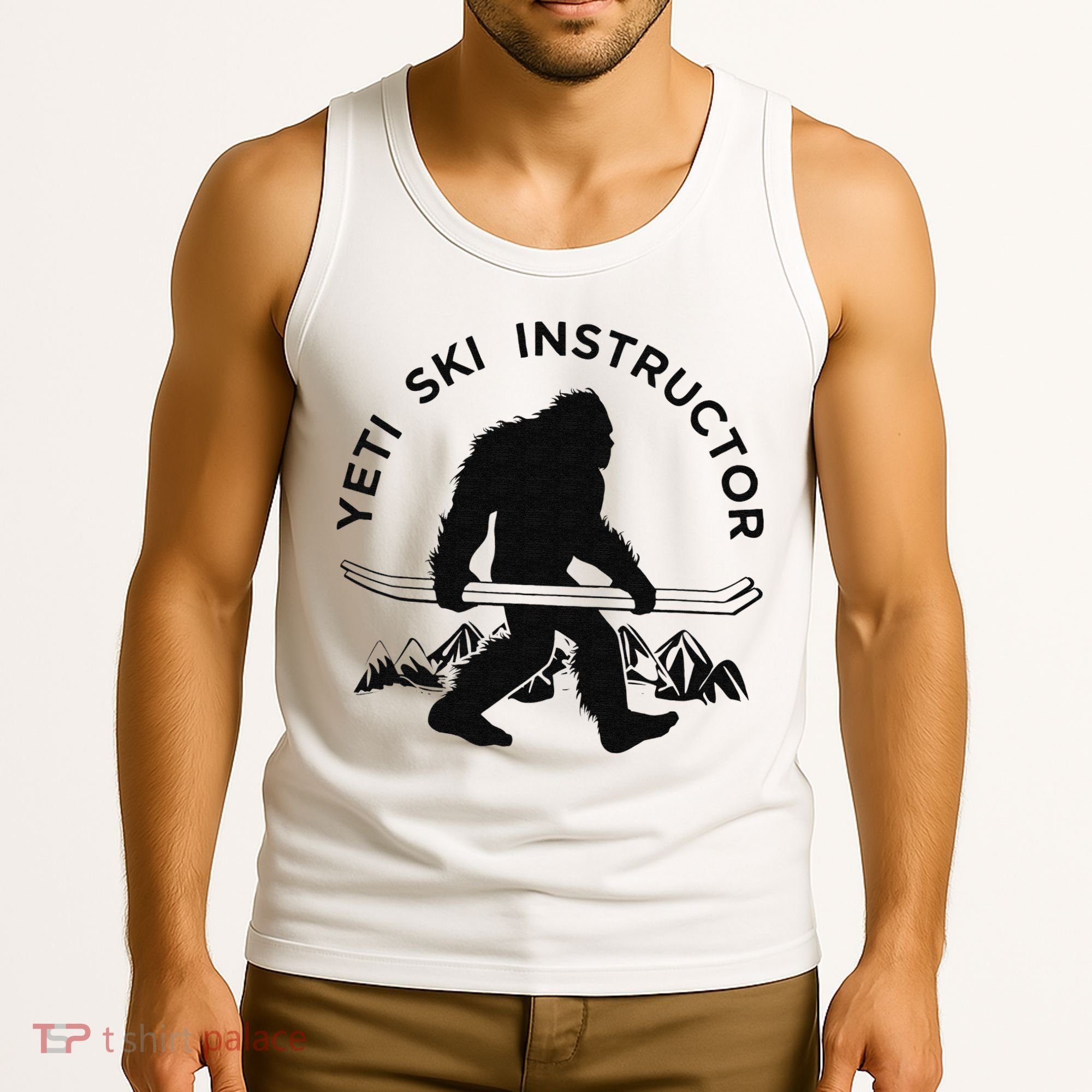 Yeti Ski Instructor Mountain Ape Snowman Skiin Tank Top