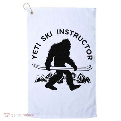 Yeti Ski Instructor Mountain Ape Snowman Skiin Golf Towel