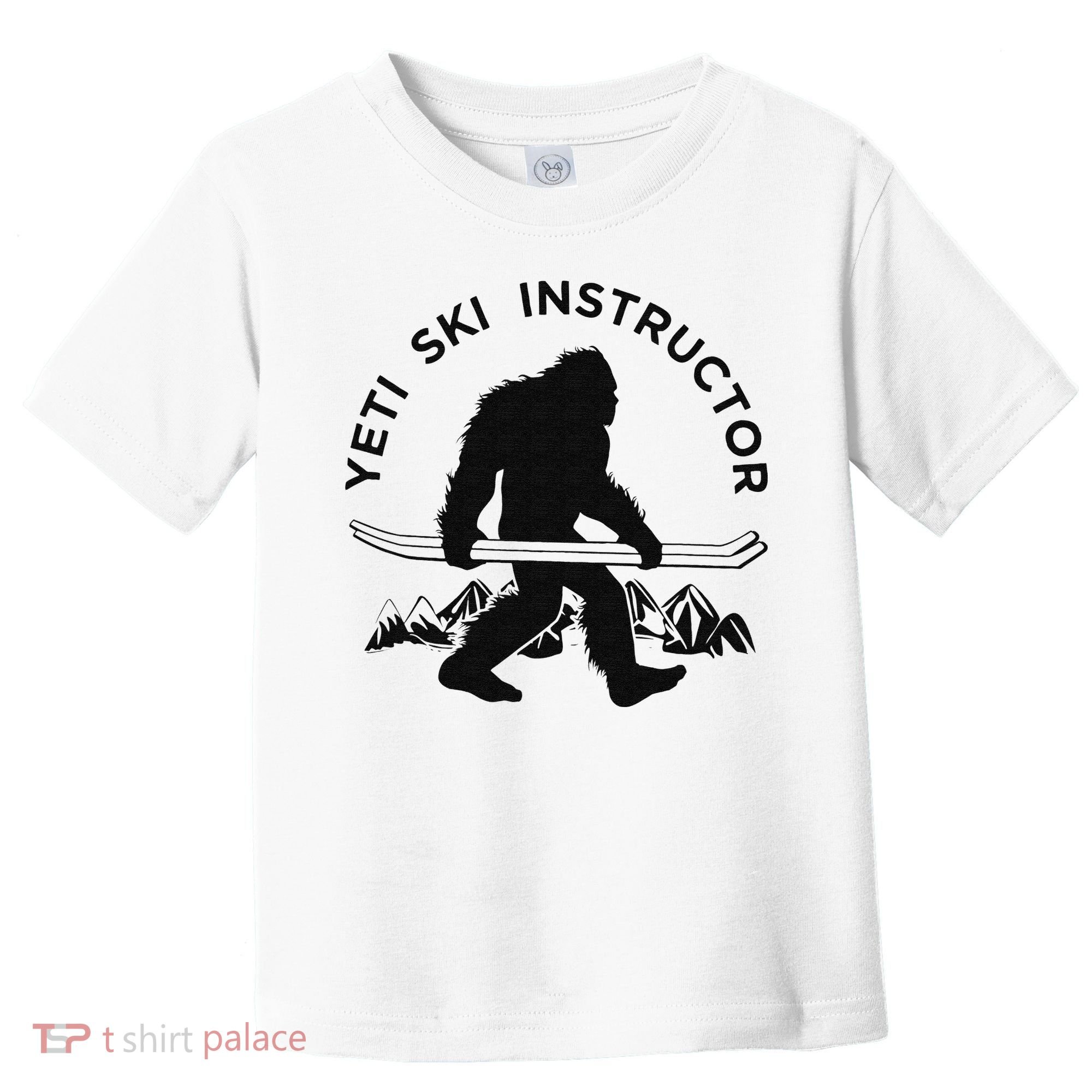 Yeti Ski Instructor Mountain Ape Snowman Skiin Toddler T-Shirt