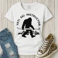 Yeti Ski Instructor Mountain Ape Snowman Skiin Women's T-Shirt thumb 3