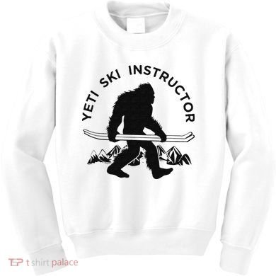 Yeti Ski Instructor Mountain Ape Snowman Skiin Kids Sweatshirt