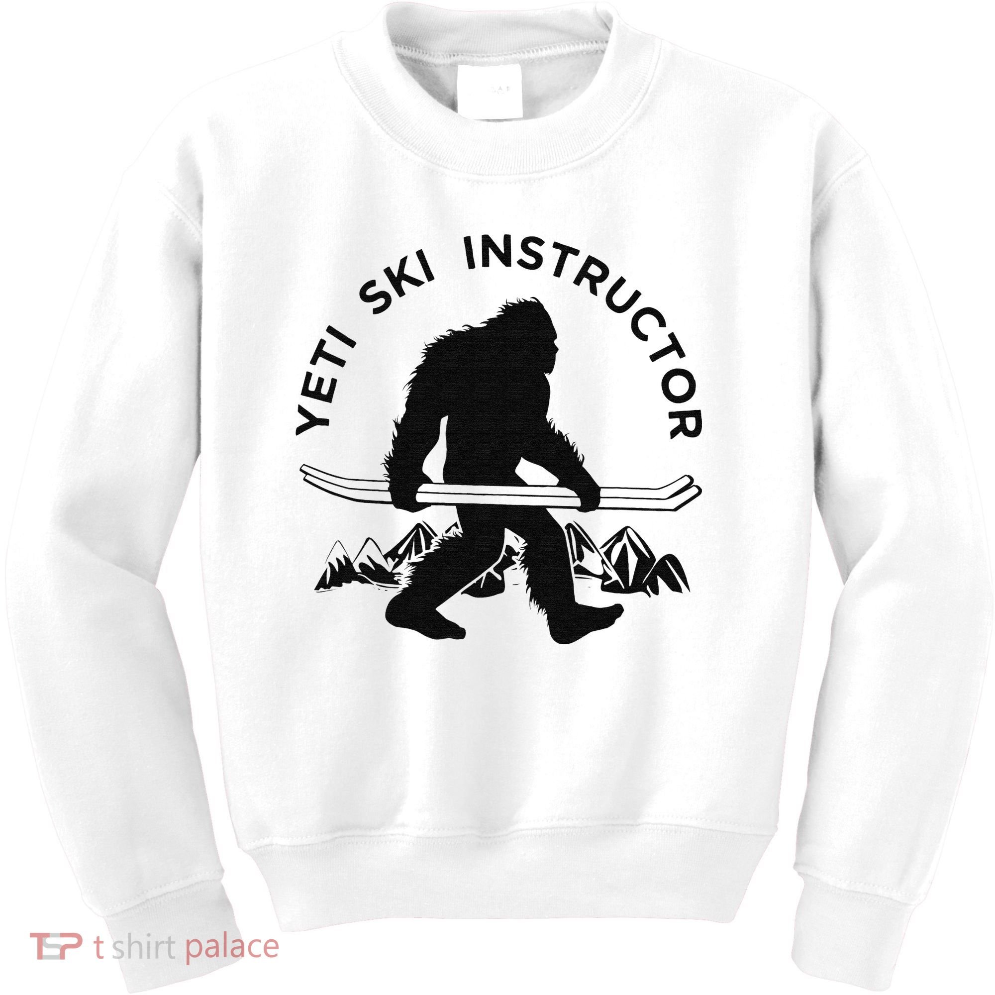 Yeti Ski Instructor Mountain Ape Snowman Skiin Kids Sweatshirt