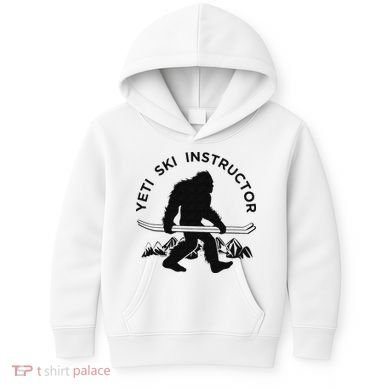 Yeti Ski Instructor Mountain Ape Snowman Skiin Kids Hoodie