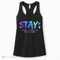 Your Story Is Not Over Stay Suicide Prevention Awareness Women's Tank Top thumb 0