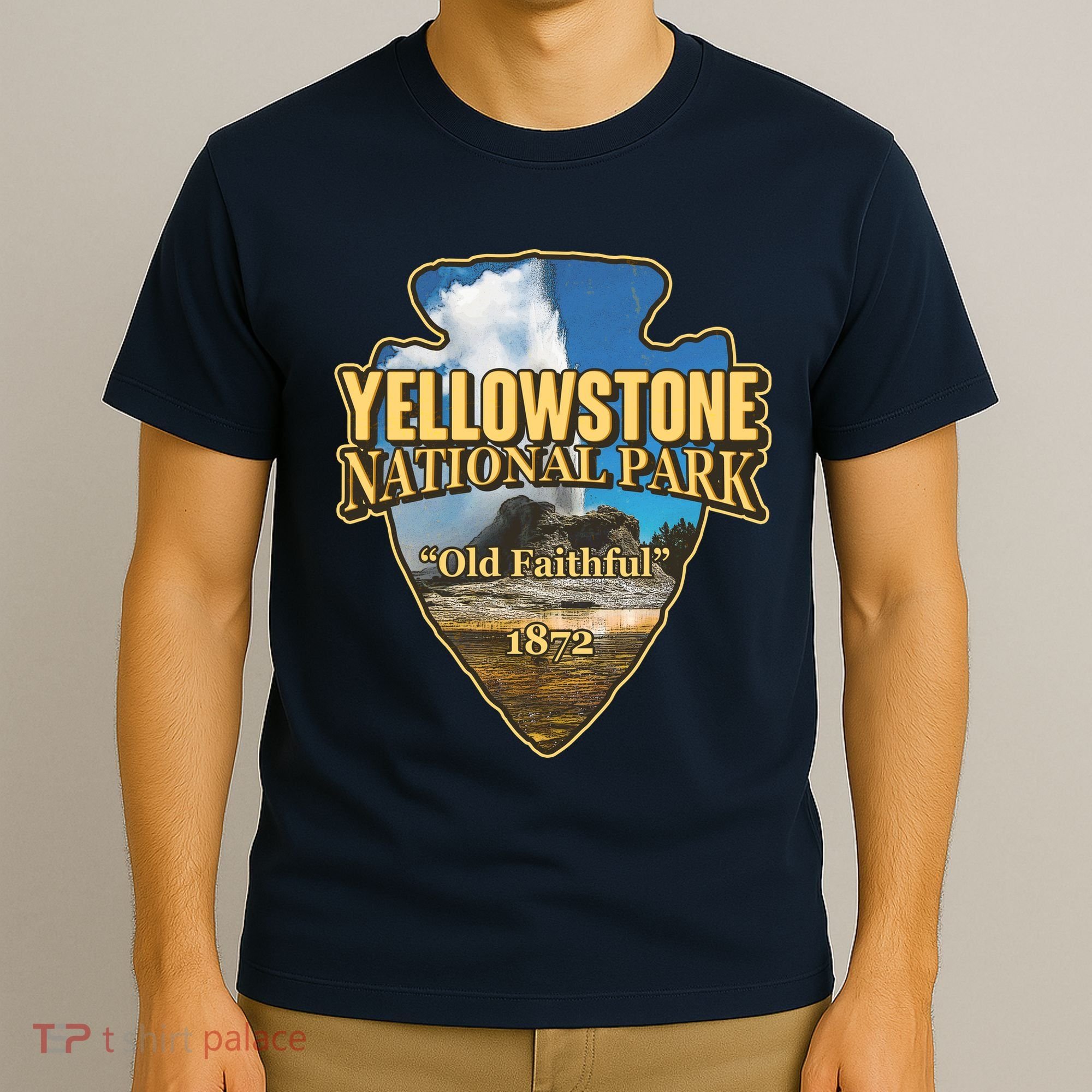 Yellow Stone National Park Old Faithful 1872 Arrow Head T-Shirt