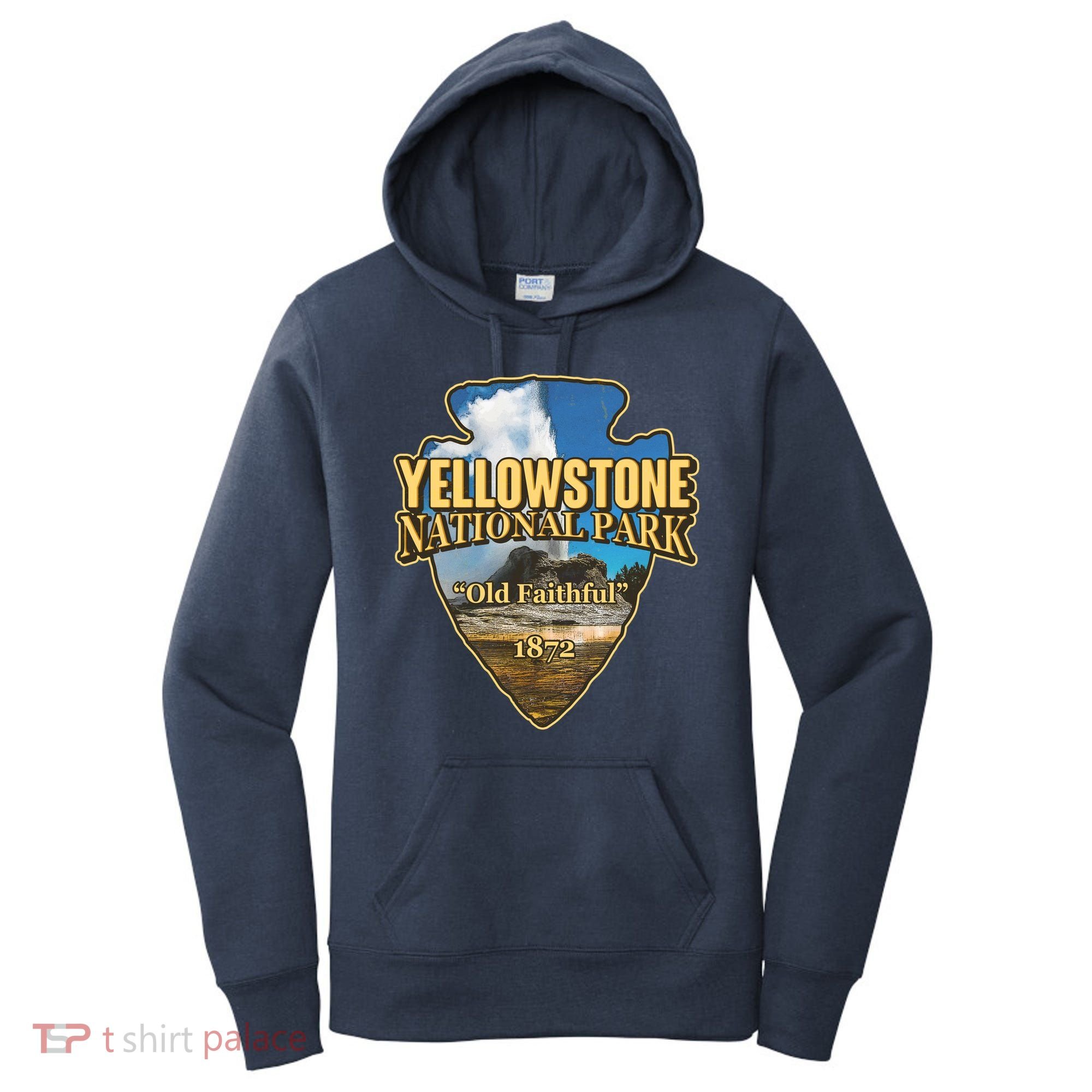 Yellow Stone National Park Old Faithful 1872 Arrow Head Women's Hoodie