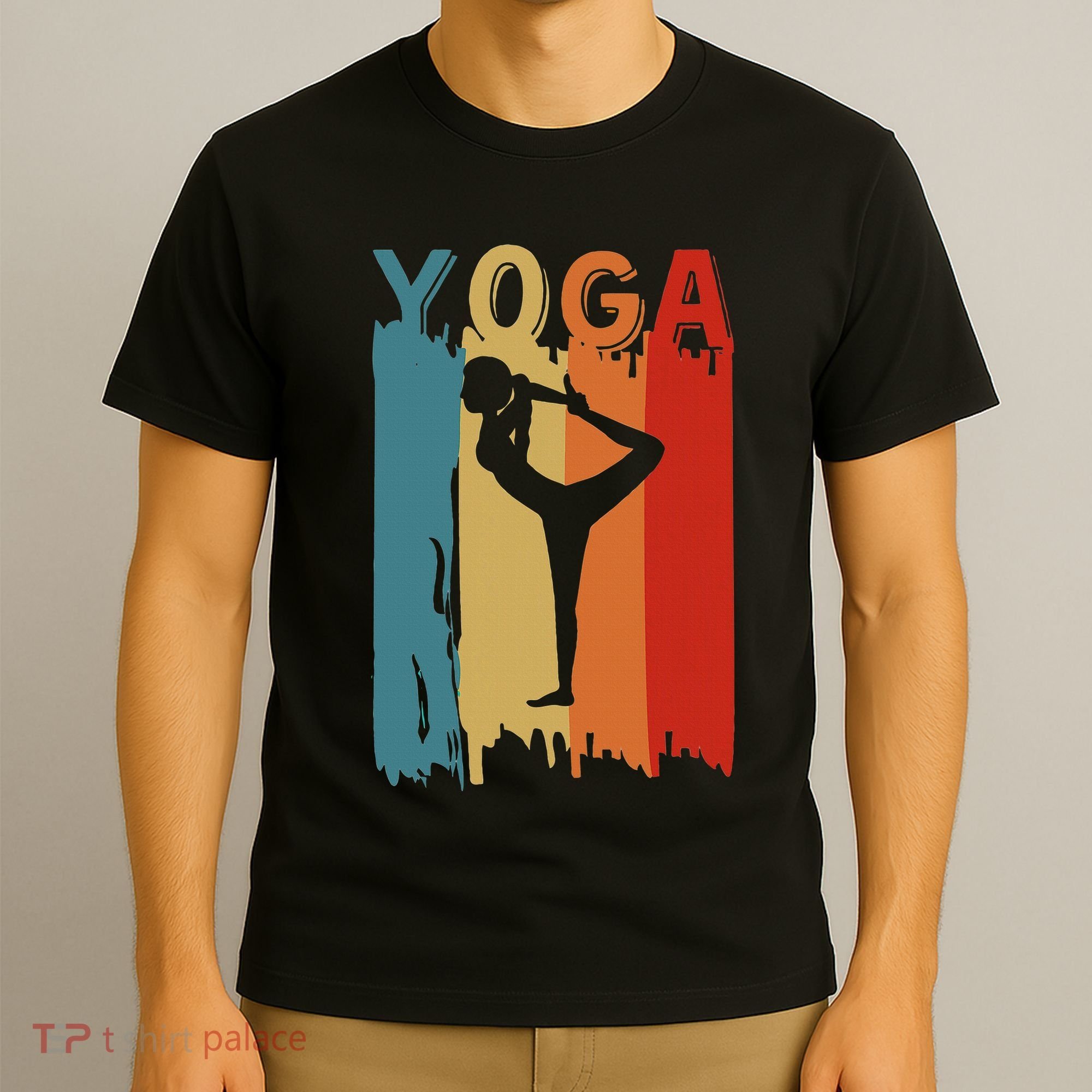 Yoga Silhouette Retro Vintage Mind Body And Soul T-Shirt