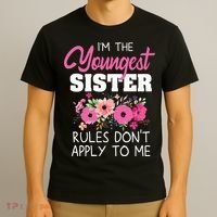 Youngest Sister Shirts Rules Dont Apply To Me Matching T-Shirt thumb 3