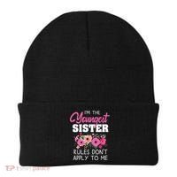 Youngest Sister Shirts Rules Dont Apply To Me Matching Beanie thumb 0