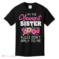 Youngest Sister Shirts Rules Dont Apply To Me Matching Kids T-Shirt thumb 0