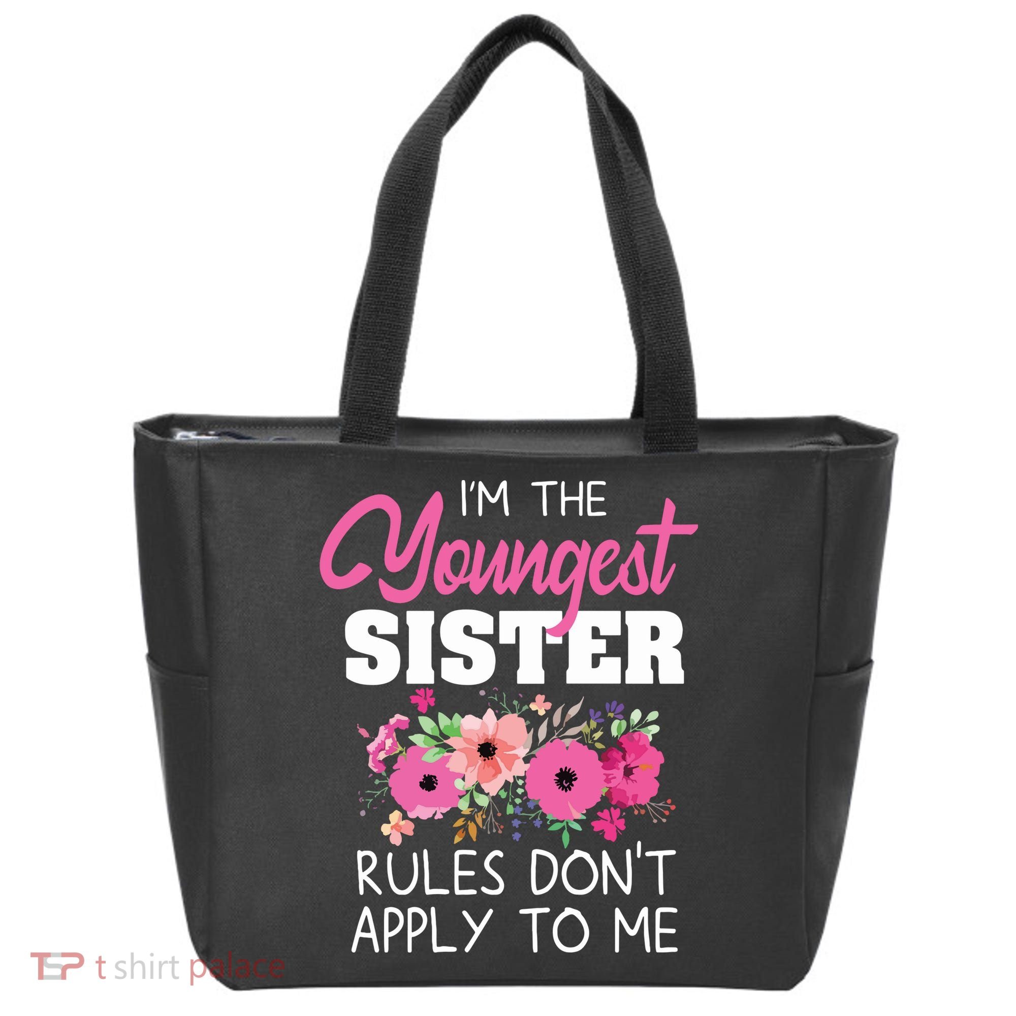 Youngest Sister Shirts Rules Dont Apply To Me Matching Tote Bag
