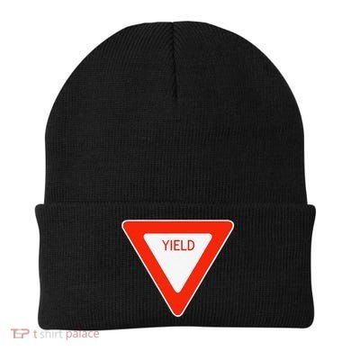 Yield Sign Simple Easy Halloween Costume Beanie