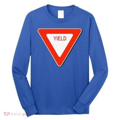 Yield Sign Simple Easy Halloween Costume Long Sleeve Shirt