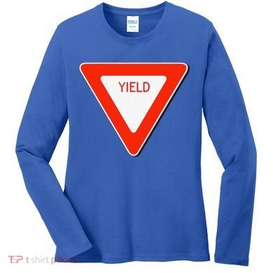 Yield Sign Simple Easy Halloween Costume Women's Long Sleeve Shirt