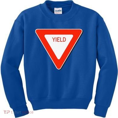 Yield Sign Simple Easy Halloween Costume Kids Sweatshirt