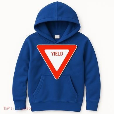 Yield Sign Simple Easy Halloween Costume Kids Hoodie