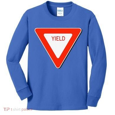 Yield Sign Simple Easy Halloween Costume Kids Long Sleeve Shirt