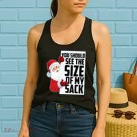 You Should See The Size Of My Sack Funny Santa Claus Women's Tank Top thumb 2
