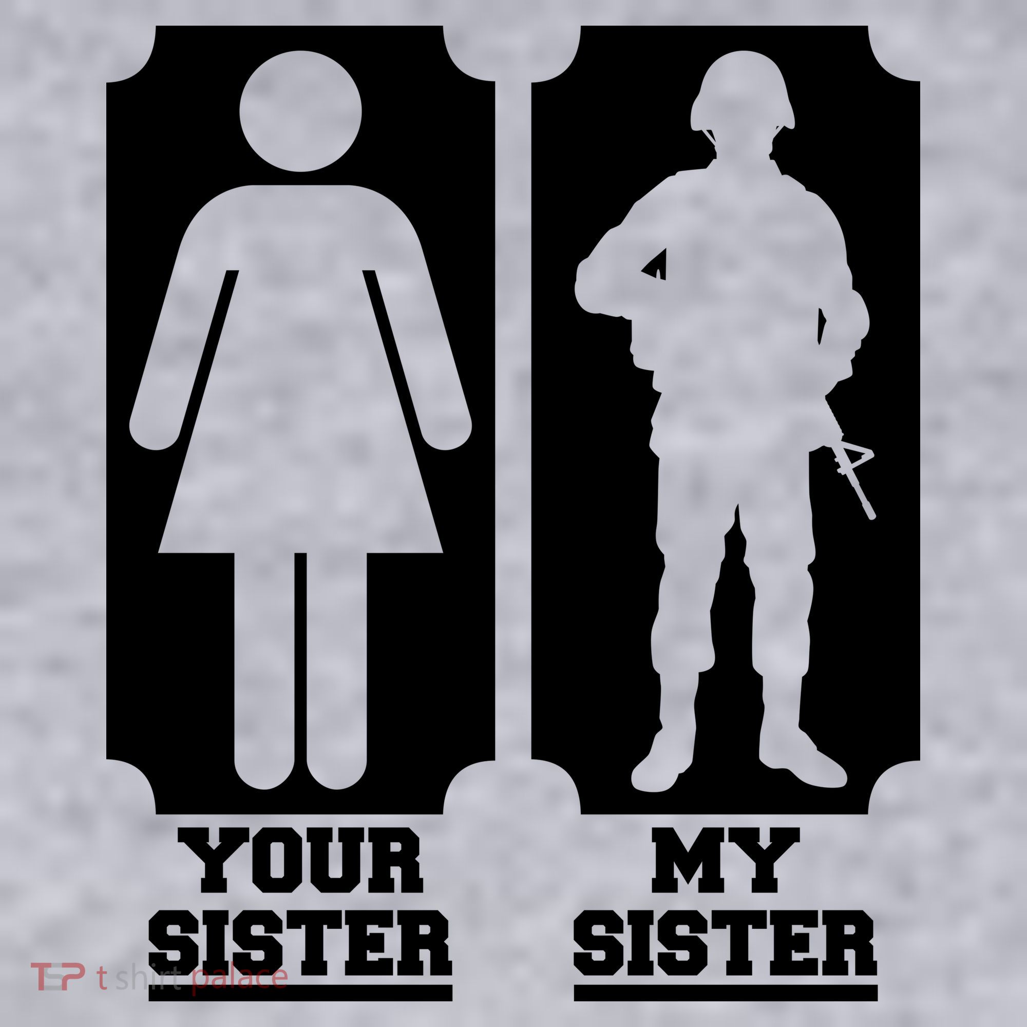Your Sister Vs My Sister Is The The Military Women's Racerback Cropped Tank
