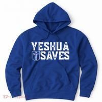 Yeshua Saves (With Cross) Meaningful Gift Hoodie thumb 0