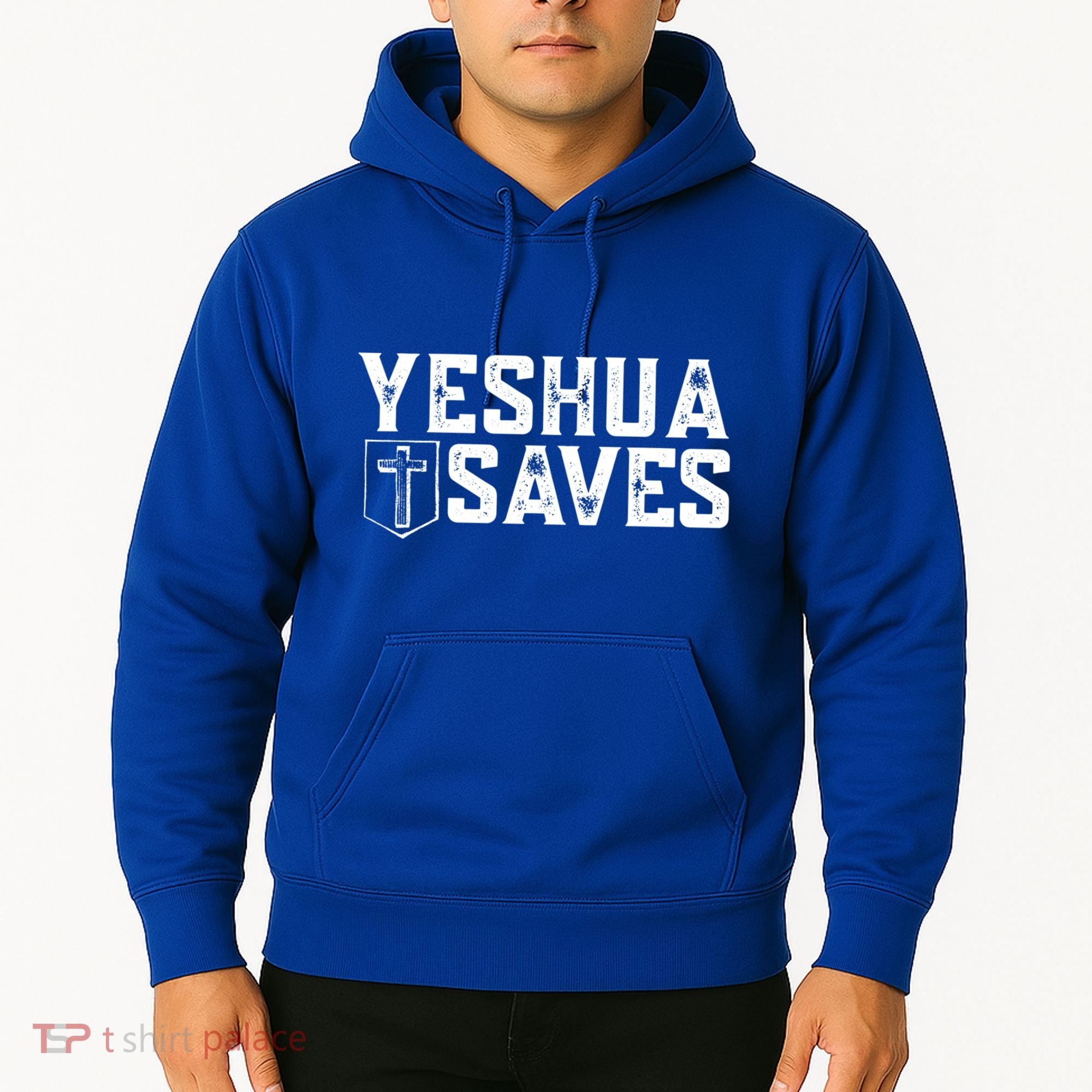 Yeshua Saves (With Cross) Meaningful Gift Hoodie