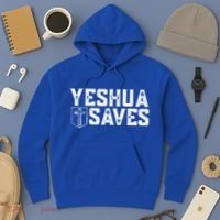 Yeshua Saves (With Cross) Meaningful Gift Hoodie thumb 3
