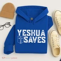 Yeshua Saves (With Cross) Meaningful Gift Hoodie thumb 4