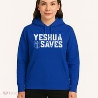 Yeshua Saves (With Cross) Meaningful Gift Hoodie thumb 5