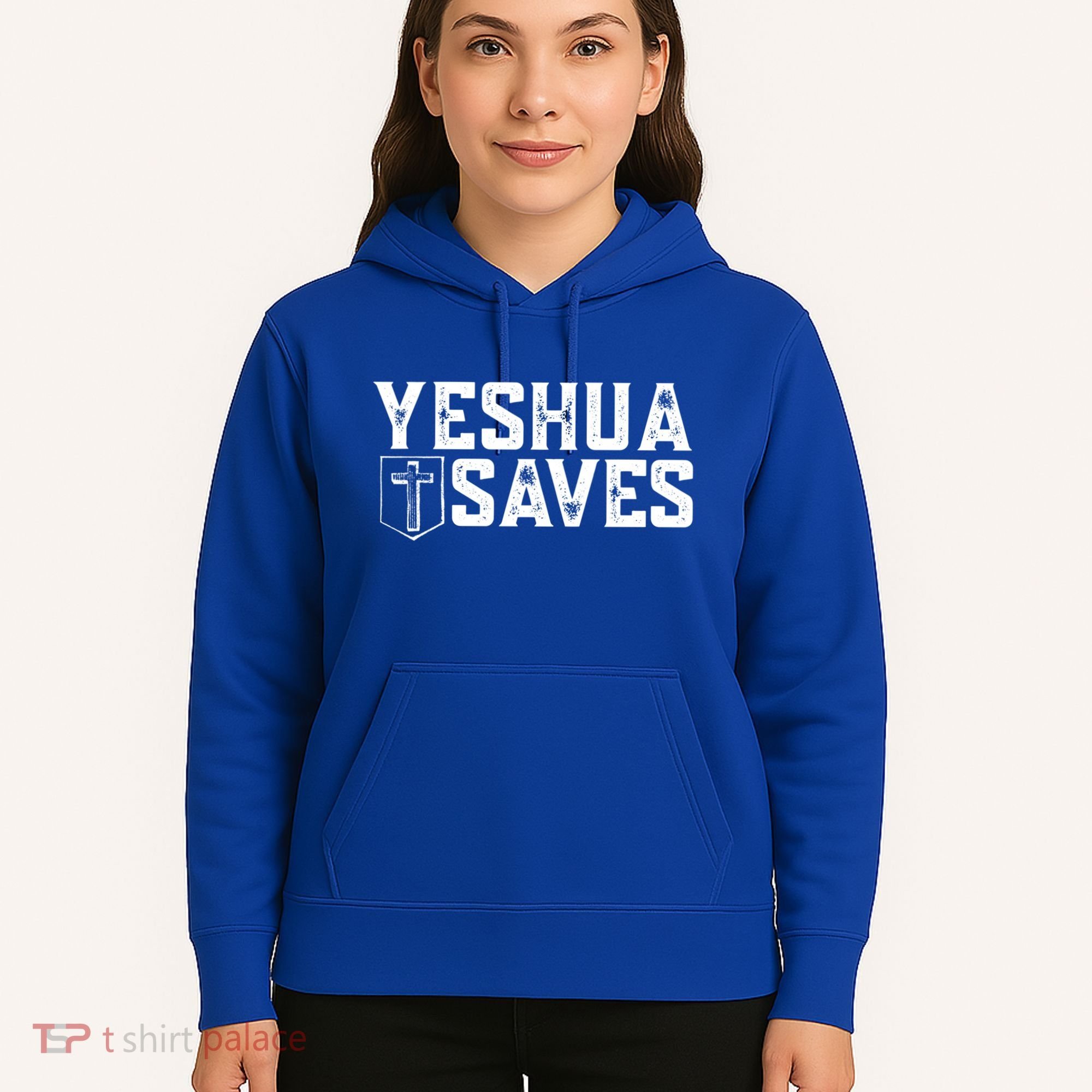 Yeshua Saves (With Cross) Meaningful Gift Hoodie