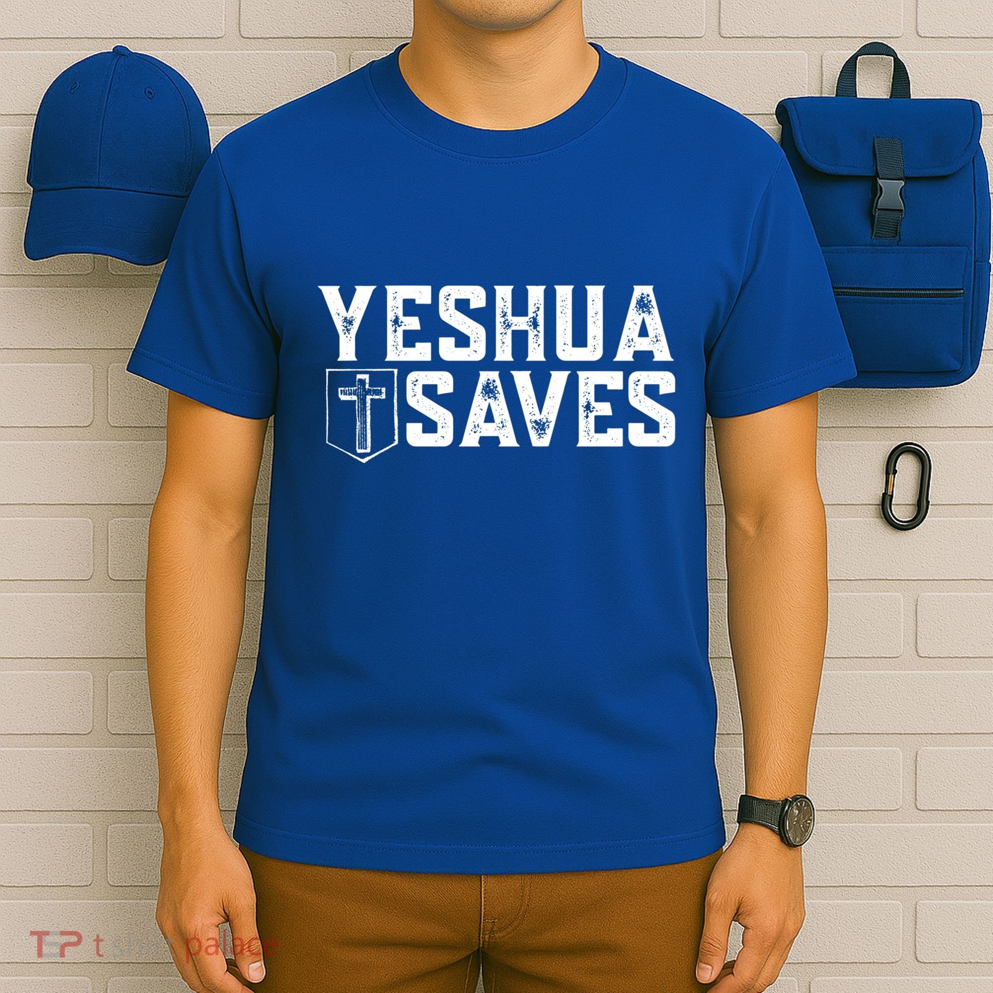 Yeshua Saves (With Cross) Meaningful Gift T-Shirt